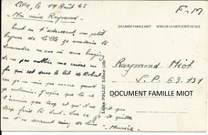 190 .   LILLE 19 08 1945._.echange de courrier entre soldats